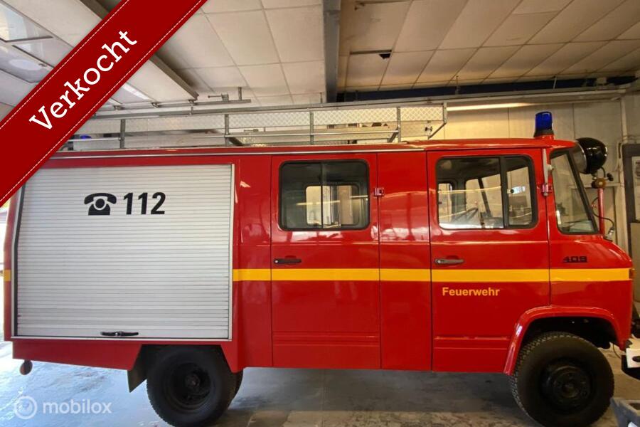 Mercedes 409 benzine 21.121 km Brandweer camper '79