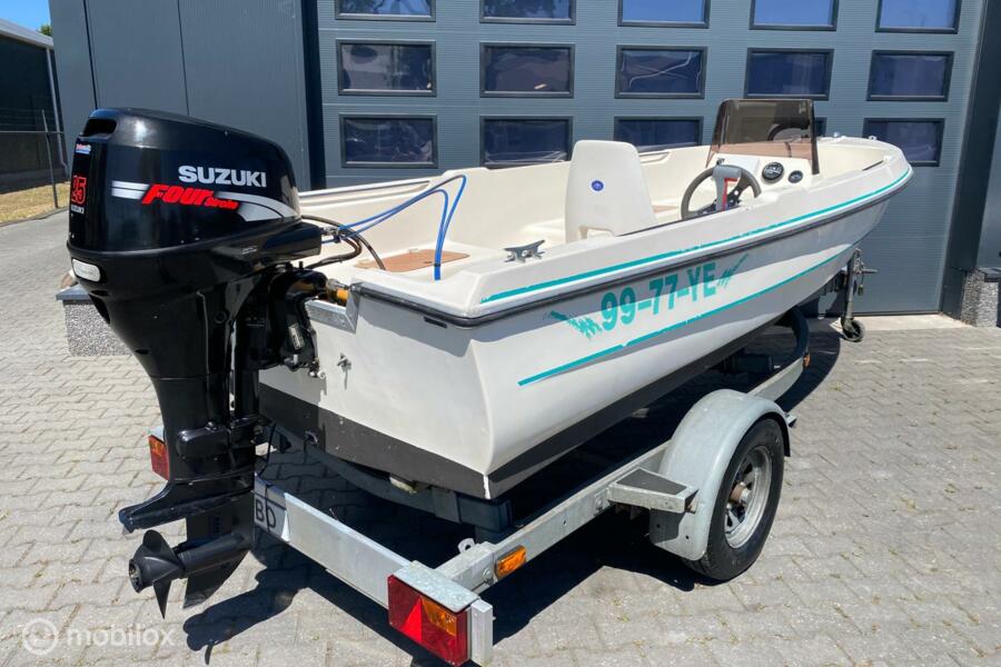 Sunliner 450 - Consoleboot - 25 pk Suzuki motor - Trailer!