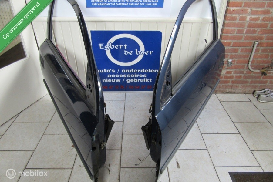 Deur deuren blauw  L+R Opel Astra G 3 deurs, bj '98 t/m '03
