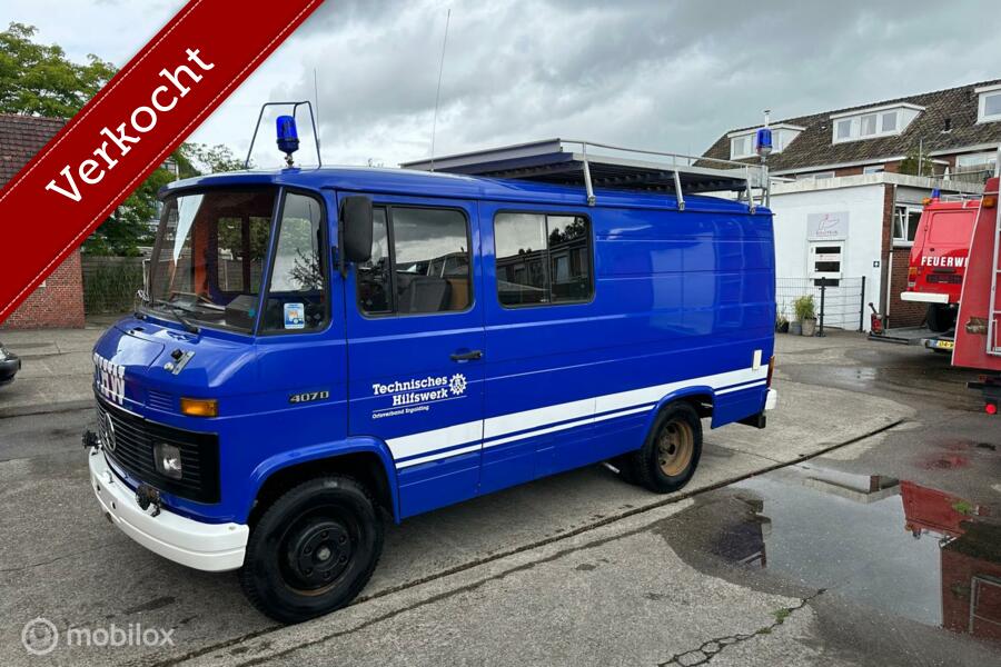 verkocht Mercedes 407 diesel 24.594 KM bouwjaar 1986