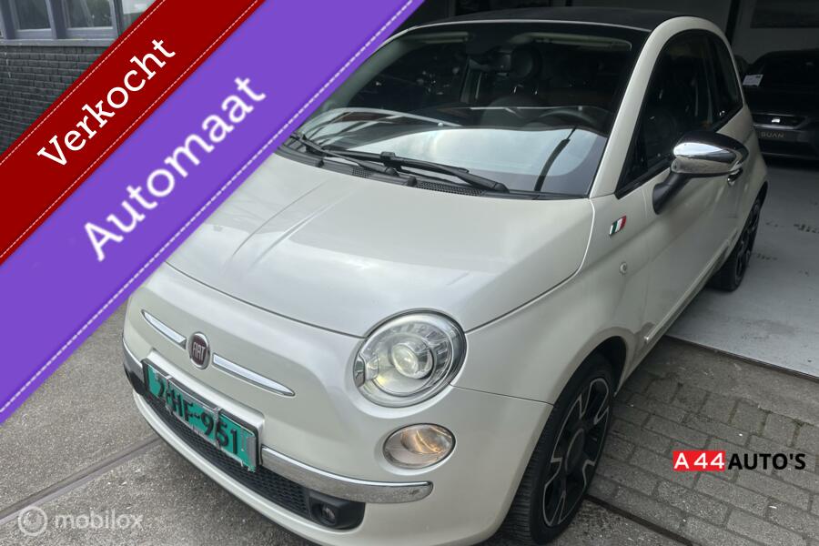 Fiat 500 1.2 lounge cabrio*NL NAP✅*AUTOMAAT*LEER*FULL OPTION