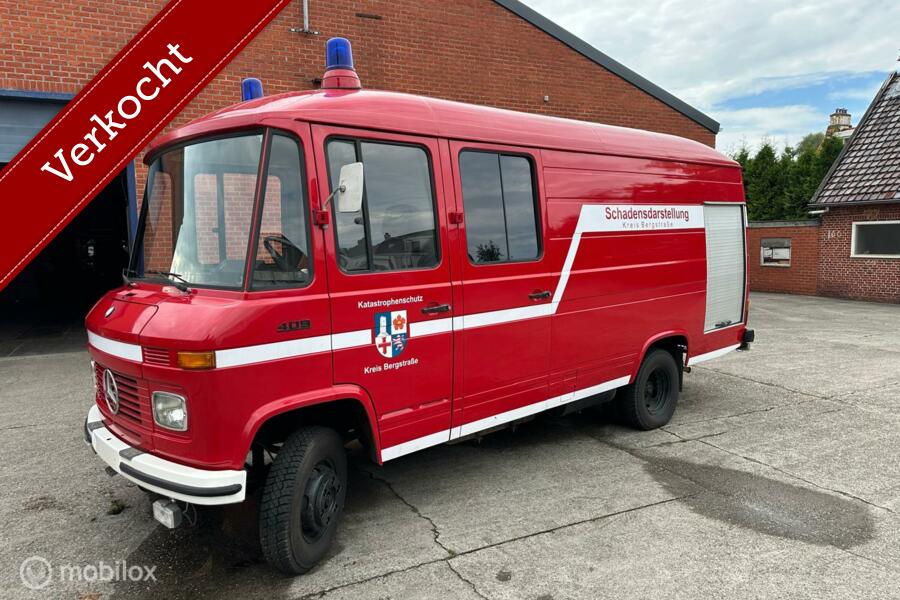 Mercedes 409 benzine Lang Hoog brandweer camper 1978
