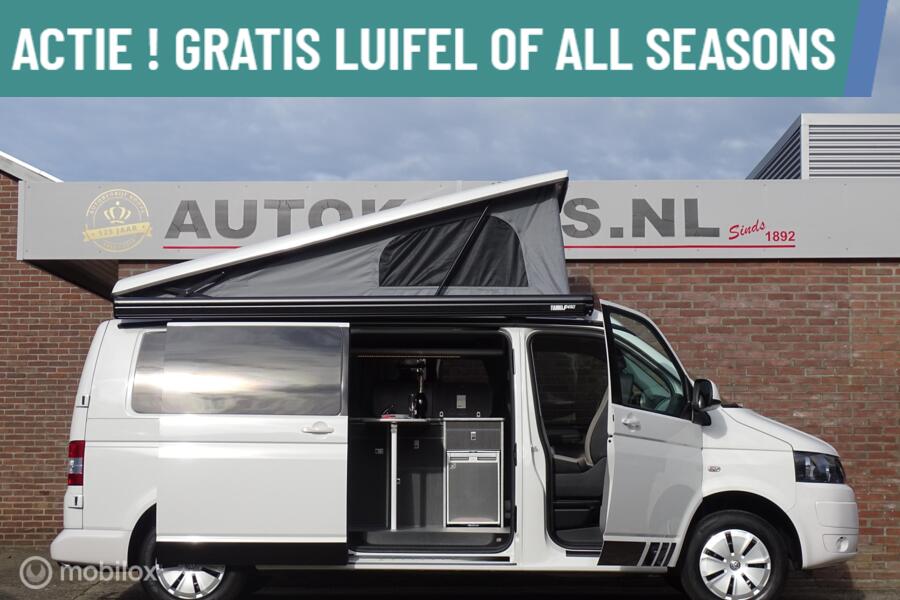Volkswagen Transporter L2 Buscamper 2.0 115Pk Euro-5 Benzine/CNG Inbouw nieuw California-look | 4-zitpl./ 4-slaappl. | Slaaphefdak |NIEUWSTAAT