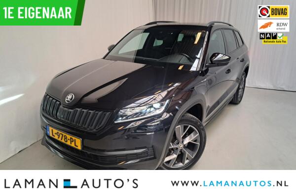 Skoda Kodiaq 1.5 TSI 150pk DSG Sportline Business Aut. | Virtual Leder/Alcantara CarPlay Canton 19" Triglav LMV ECC Navi LED ACC Camera Trekhaak Side Assist Metallic | Voorschoten