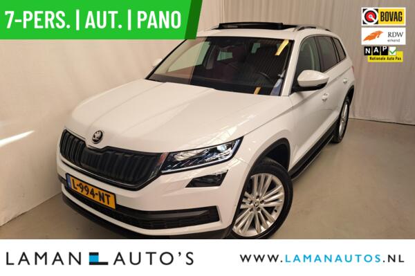 Skoda Kodiaq 1.5 TSI 150pk DSG Limited Business Edition Plus 7P Aut. | Panorama Open dak Virtual Leder/Alcantara CarPlay Trekhaak Canton ECC Navi LED ACC 19" Sirius LMV 360 Camera Side Assist Metallic | Voorschoten
