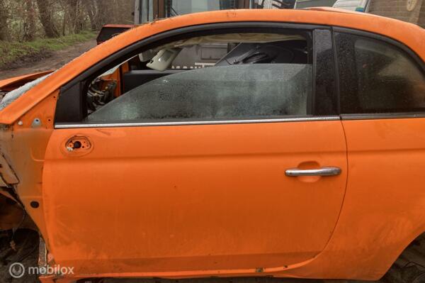 Deur met ruit linksvoor Fiat 500 ('07->)