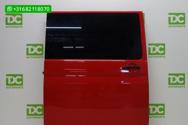 Volkswagen T5 ('03-'09) Schuifdeur rechts rood met ruit