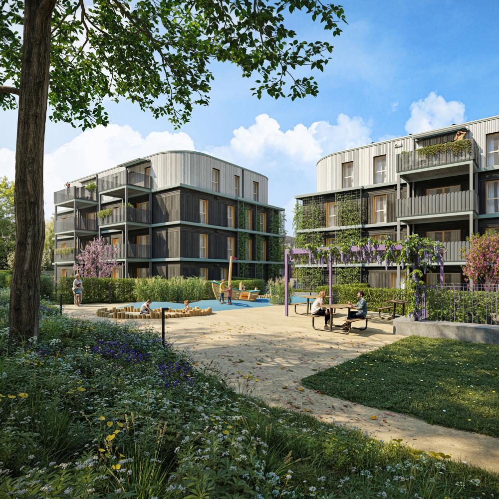 Grüne Stadtvillen in Mödling in Holzbauweise