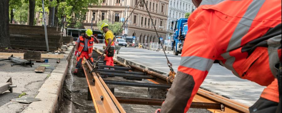 Gleisbauarbeiten Wiener Linien