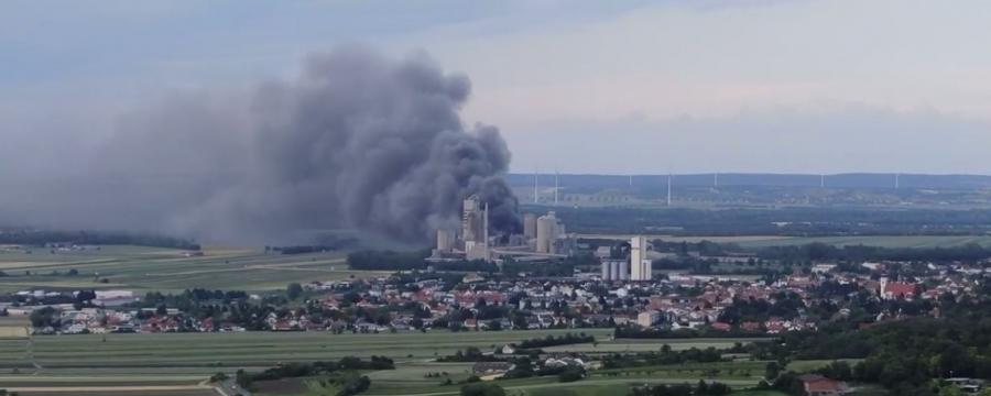 Zementwerk mannersdorf Brand