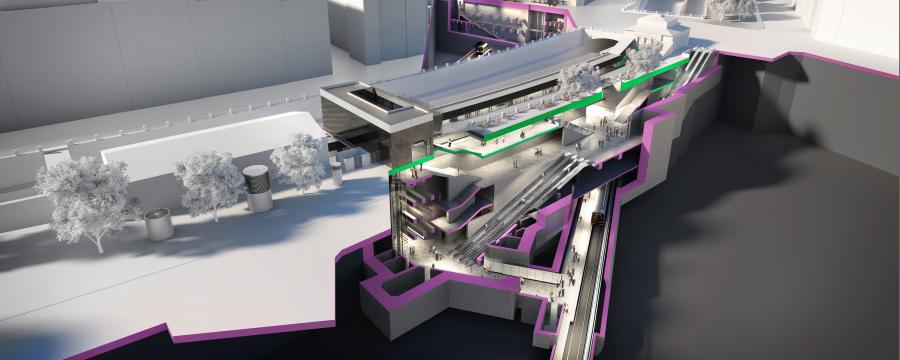 Rendering der U-Bahnstation Pilgramgasse