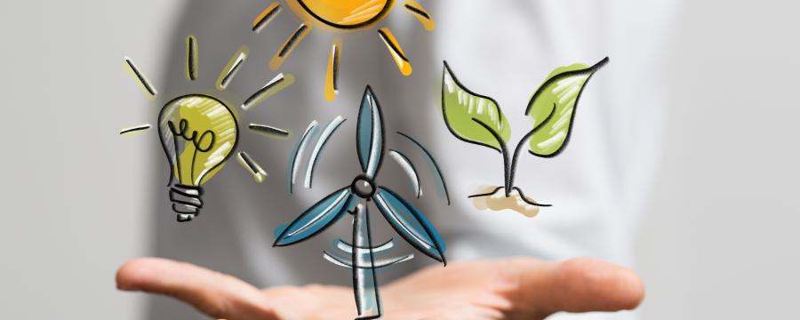 Erneuerbare Energie Symbole