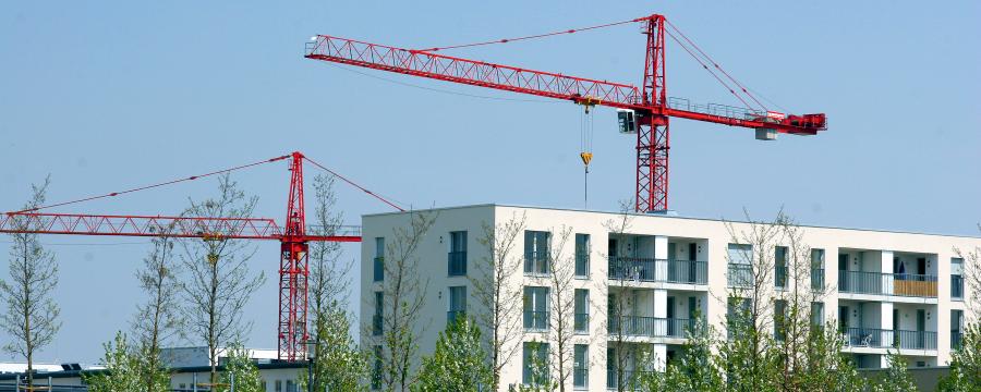 Baukran auf Baustelle