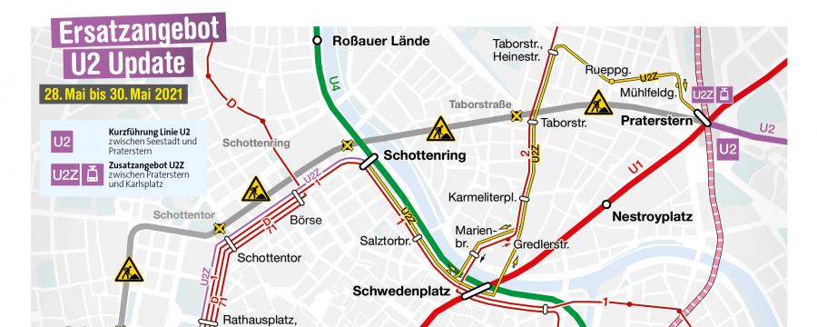 Ersatzplan U2 28.5. bis 30.05