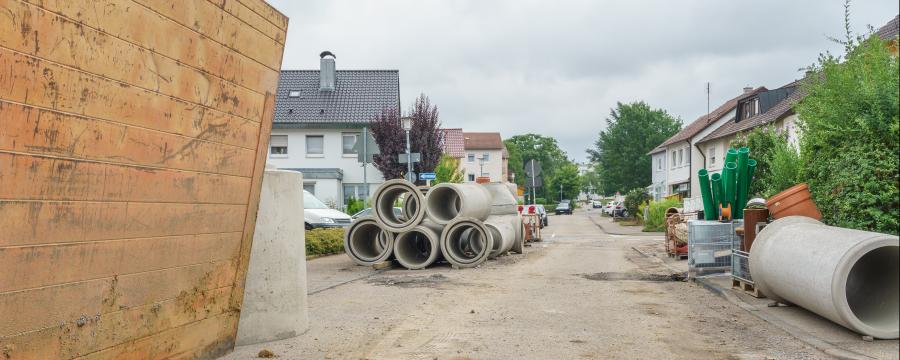 Gemeindestraße Baustelle