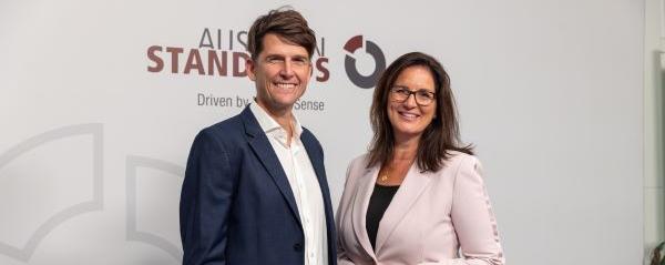 Harald Friedl, Vorstandsmitglied, Circular Economy Forum Austria, Valerie Höllinger, CEO und Managing Director von Austrian Standards