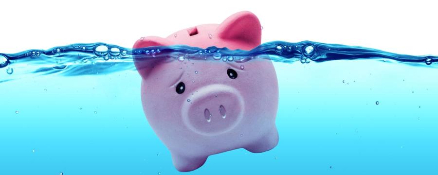 Ertrinkendes Sparschwein