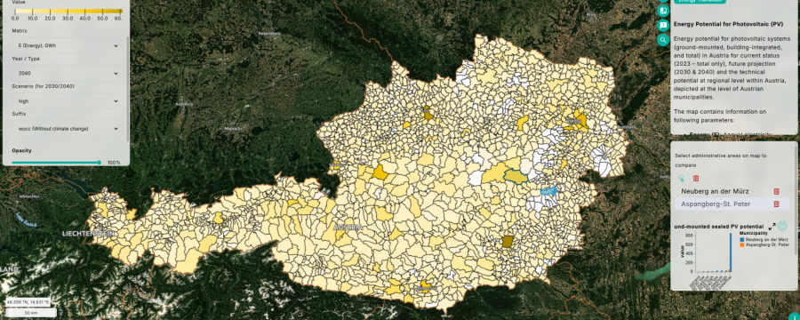 Karte zum Potential erneuerbarer Energien