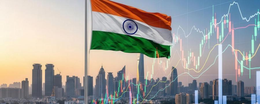 Indien Wirtschaft Flagge