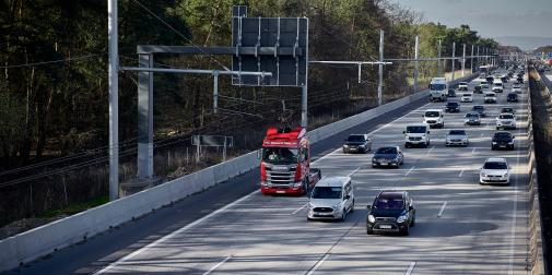 scania elektrifizierte Straßen a3bau