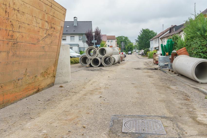Gemeindestraße Baustelle