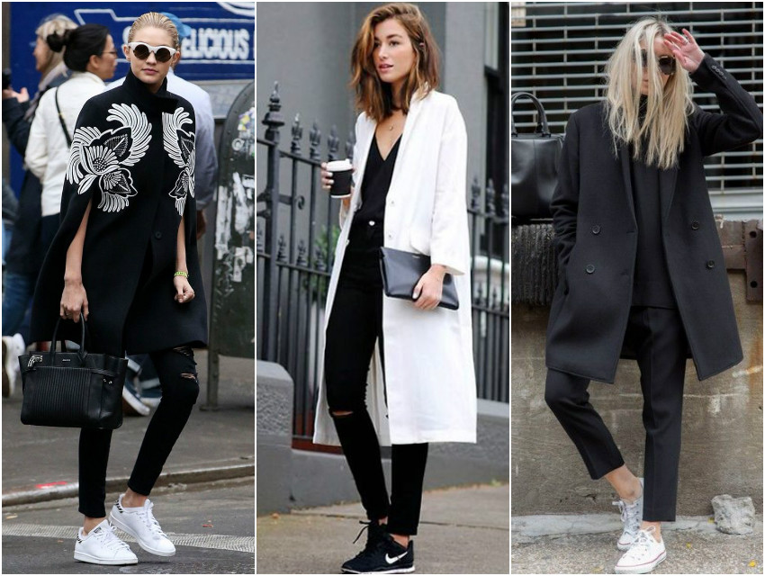 Sportif ve Şık Siyah Beyaz Kombinler