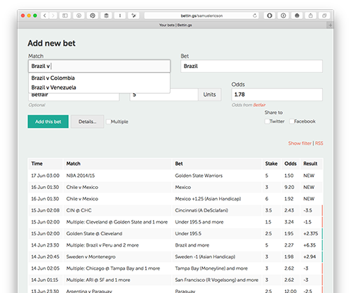 register your bets in an instant