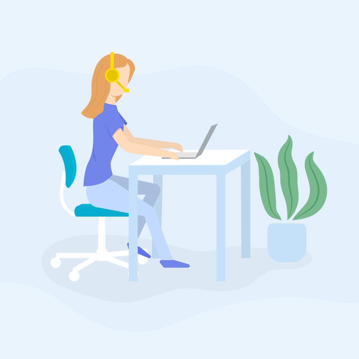 Person Desk Headphones