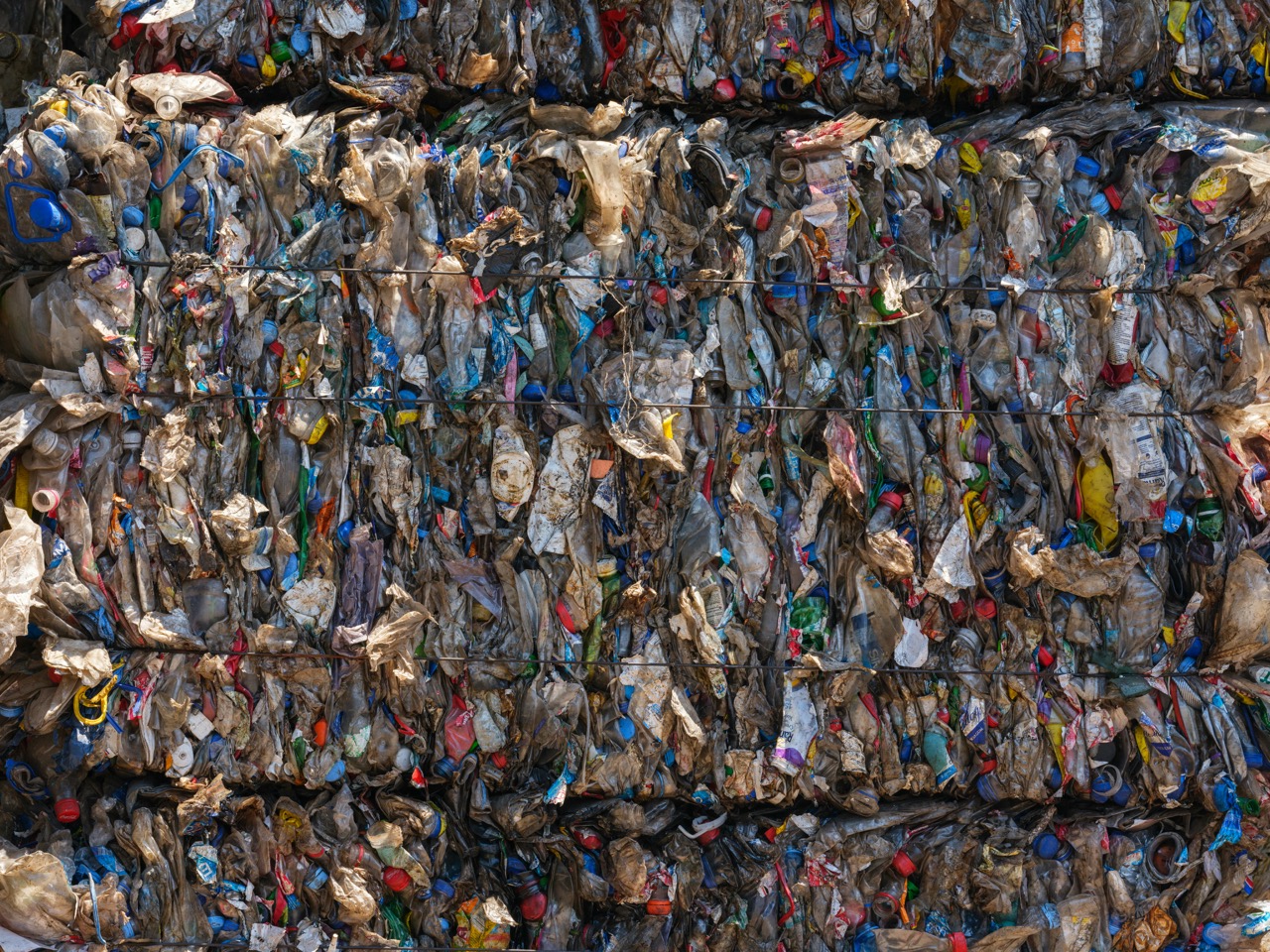 Textile waste in landfill