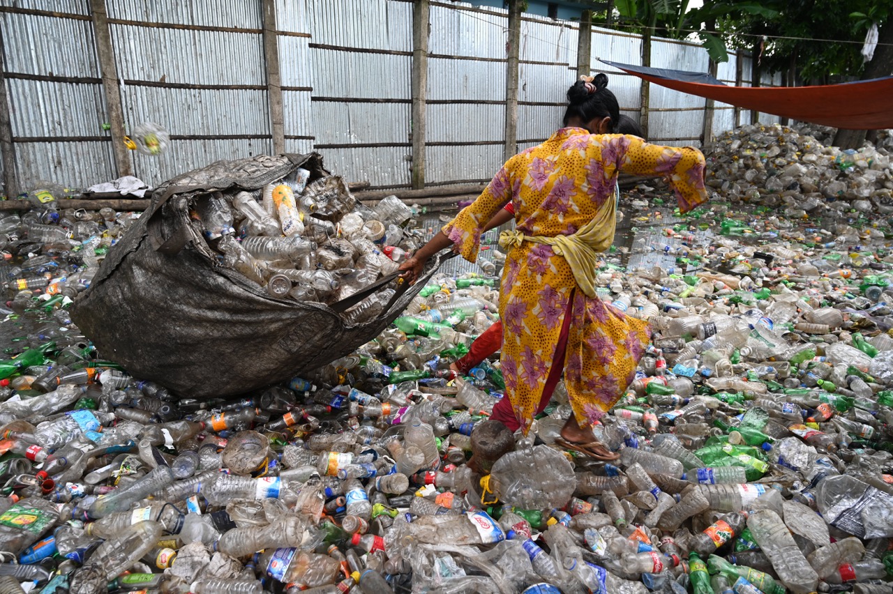 Textile and plastic landfill