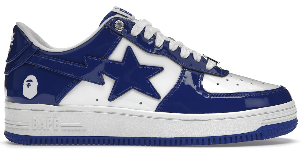 A Bathing Ape Bape Sta Patent Leather White Blue 2023 -1I70-291