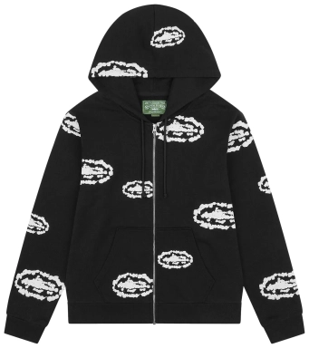 Denim Tears Cotton Wreath Hoodie Black Monochrome - 5650