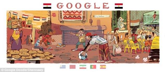 google doodle, دودلز, جوجل, مصر, كأس العالم 2018