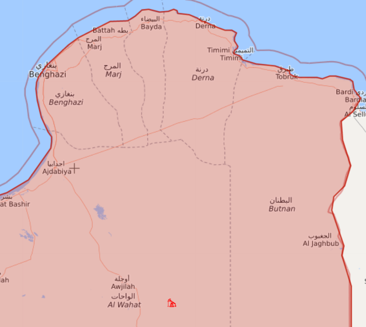 ليبيا، خريطة الشرق الليبي