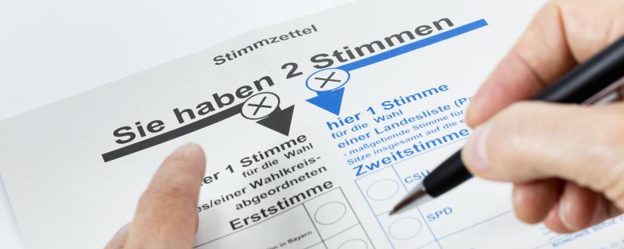 Stimmzettel Bundestagswahl 2021