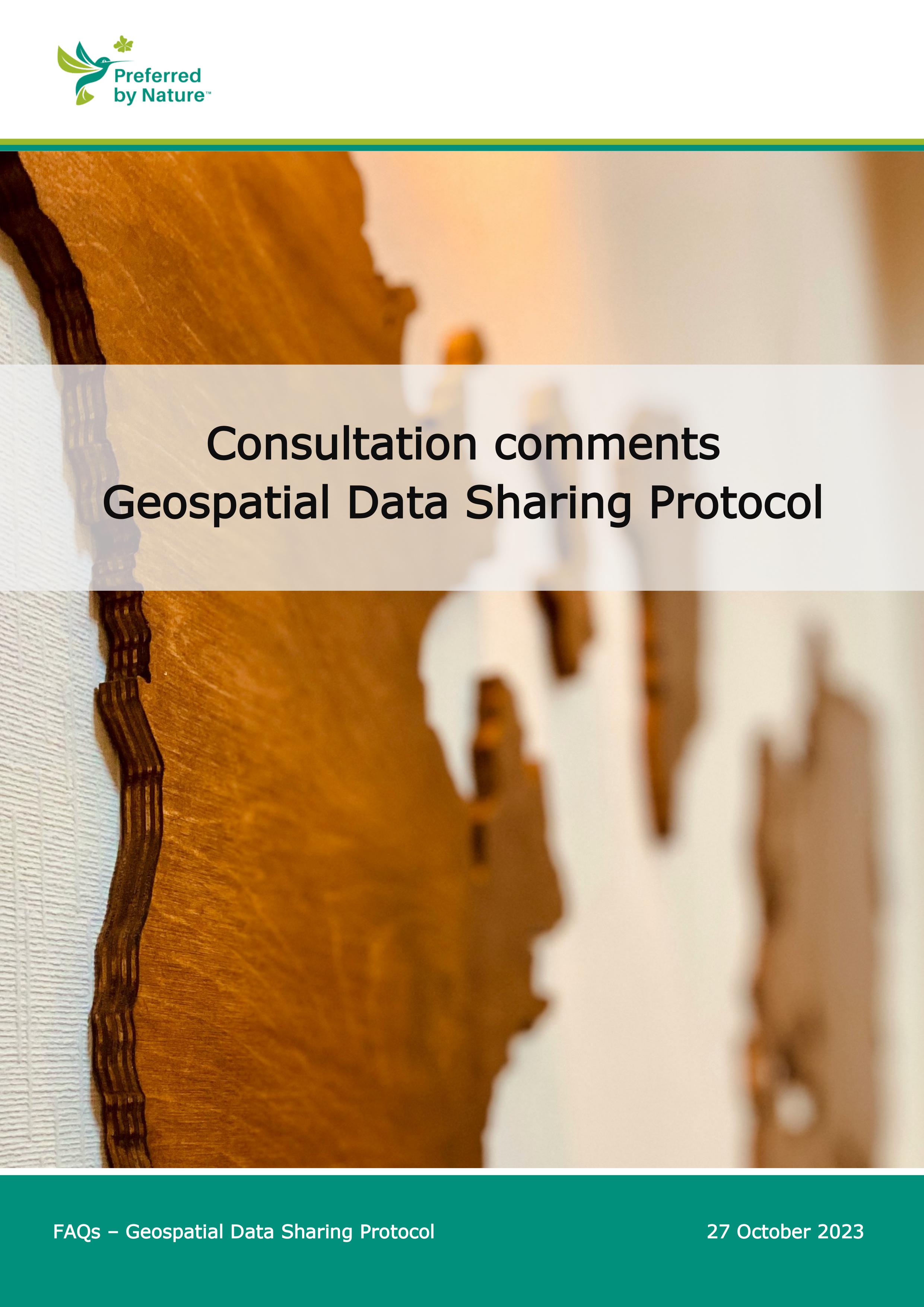 Consultation comments - Geospatial Data Sharing Protocol