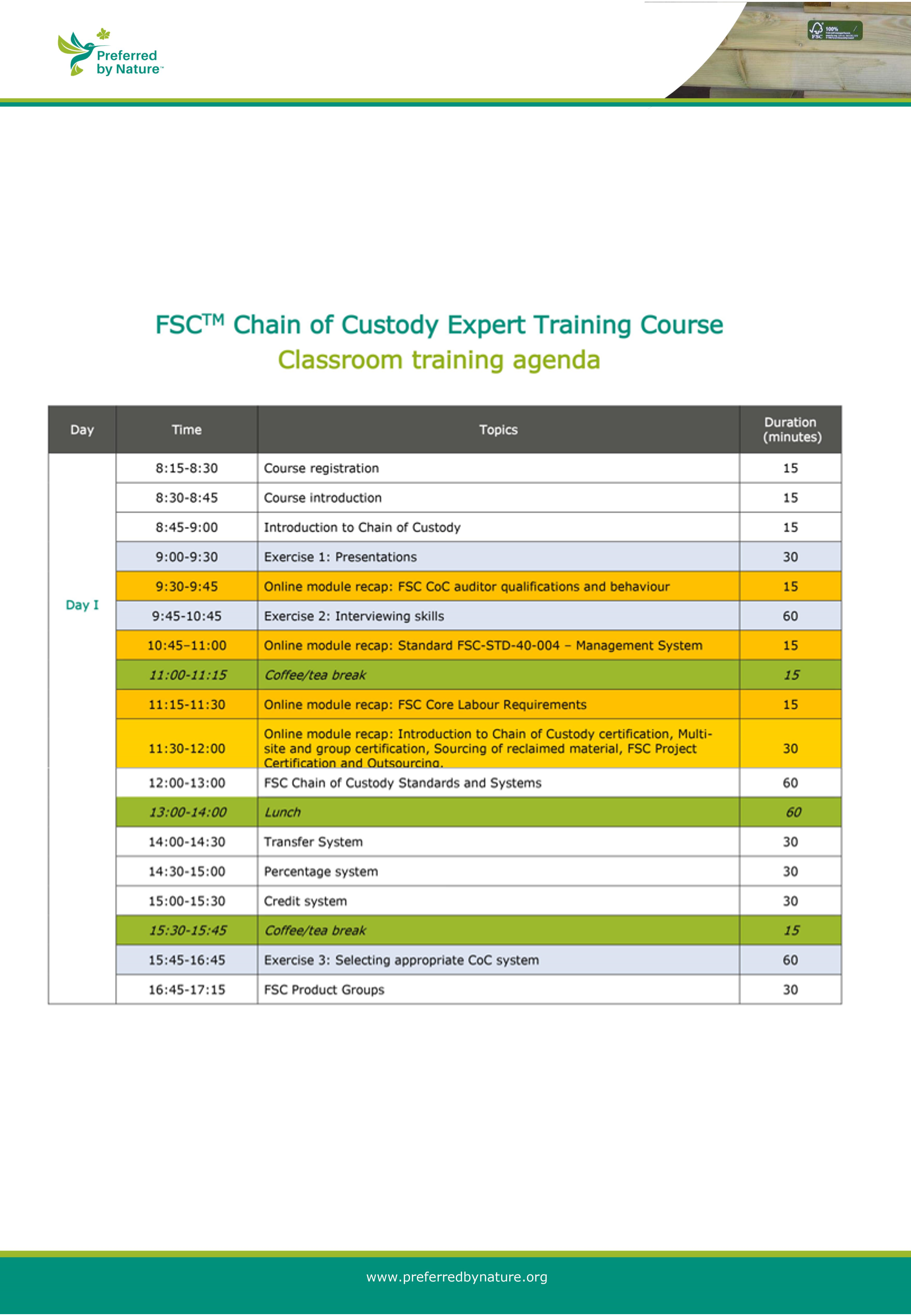 FSC-COC-Agenda