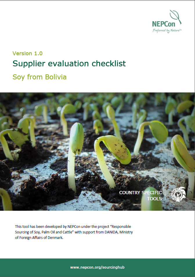 Soy Supplier Evaluation Checklist - Bolivia