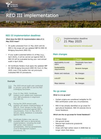 SBP RED III Implementation outline