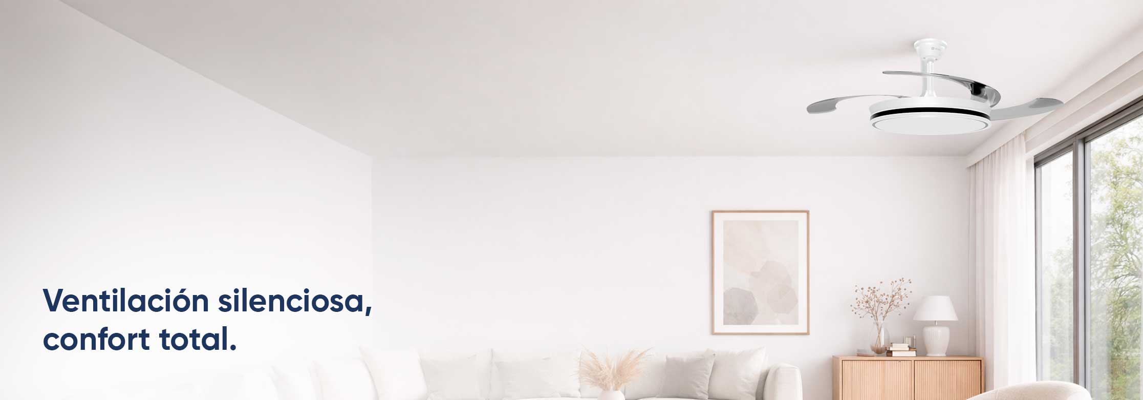 Ventilación silenciosa y luz regulable para un confort total durante todo el año