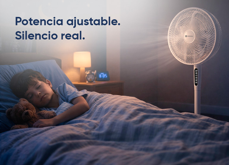 Potencia ajustable. Silencio real.
