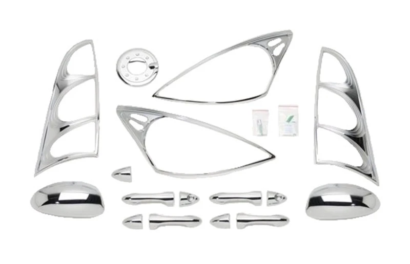 Putco 00-04 Ford Focus (4-Türer) DH/MC/TL/HL/FTC Chrom-Zubehör-Kit