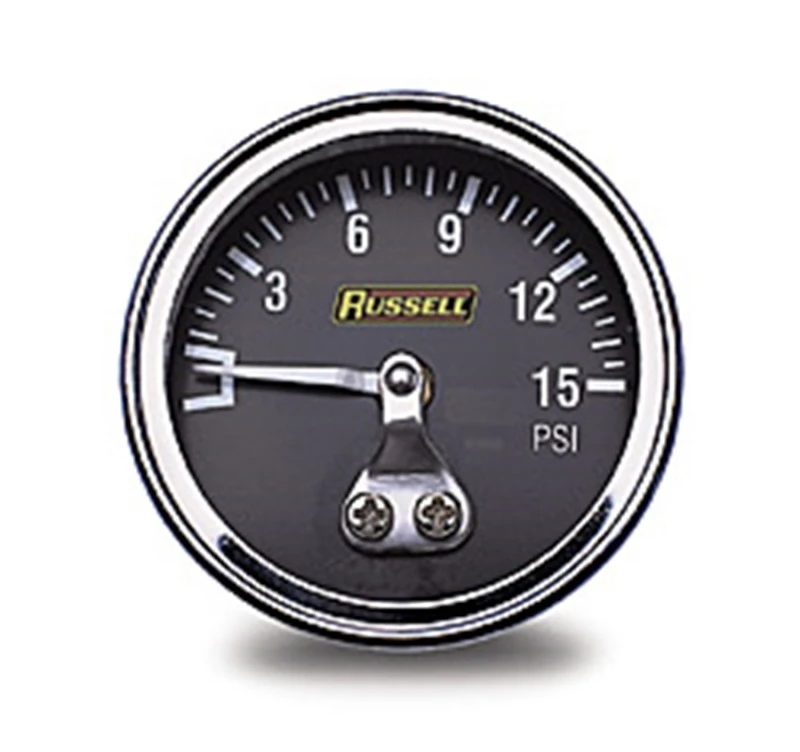 Russell Performance 15 psi Kraftstoffdruckmesser (nicht flüssigkeitsgefüllt)