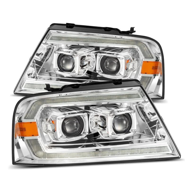 AlphaRex 04-08 Ford F150 PRO-Serie Projektor-Scheinwerfer Schwarz mit Sequenzieller Signalisierung und DRL