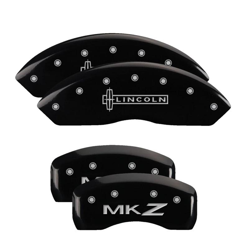MGP 4 Bremse Caliper Abdeckungen Graviert Vorne Lincoln Graviert Hinten MKZ Schwarz Finish Silber