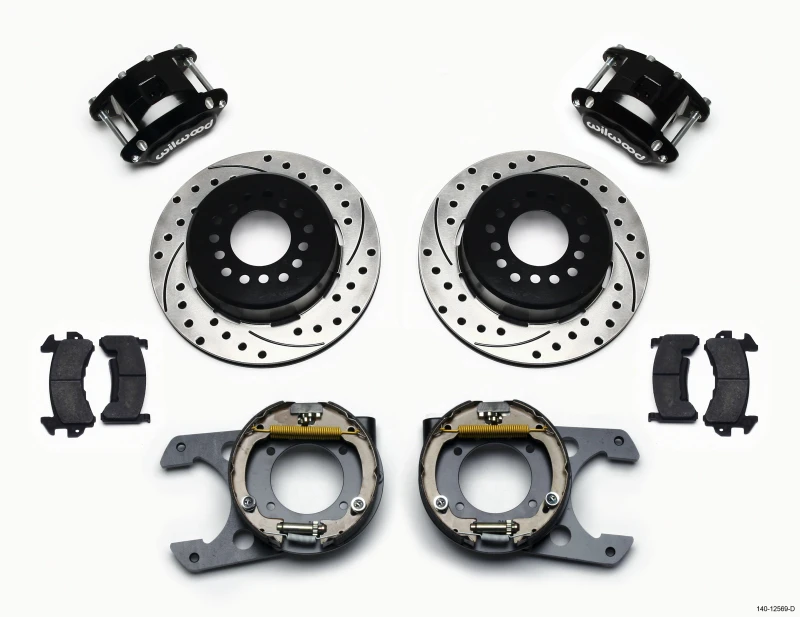Wilwood D154 P/S Parkbremse Kit Bohrungen Chevy C-10 2,42 Offset 5-lug