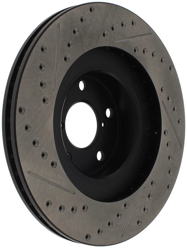 StopTech Slotted & Drilled Right Front Rotor (exc. STi) for 02-10 Subaru WRX