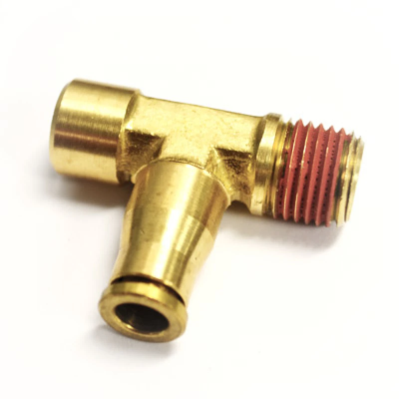 Ridetech Luftleitungsfassung Kompressor-Tee 1/8" NPT x 1/8" weiblich NPT x 1/4" Luftleitung