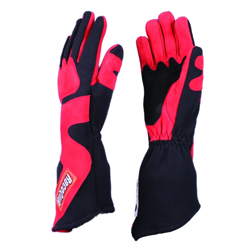 RaceQuip SFI-5 Rot/Schwarz Mittel Lange Winkel Schnitt Handschuh