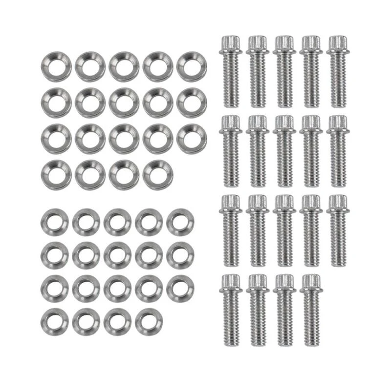 Race Star Pro Forged Bead Lock Bolt Kit 5/16-18 x 1.12in. 12pt Bolzen mit Unterlegscheiben (Set mit 19 Stück) - Chrom